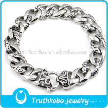 TKB-B0150 Handcuffs High Polish Silver Fleur De Lis Stainless Steel Bracelets